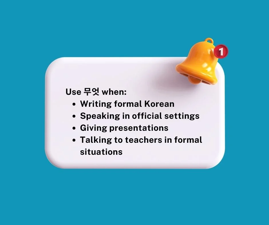 Formal Way to Say “What” in Korean