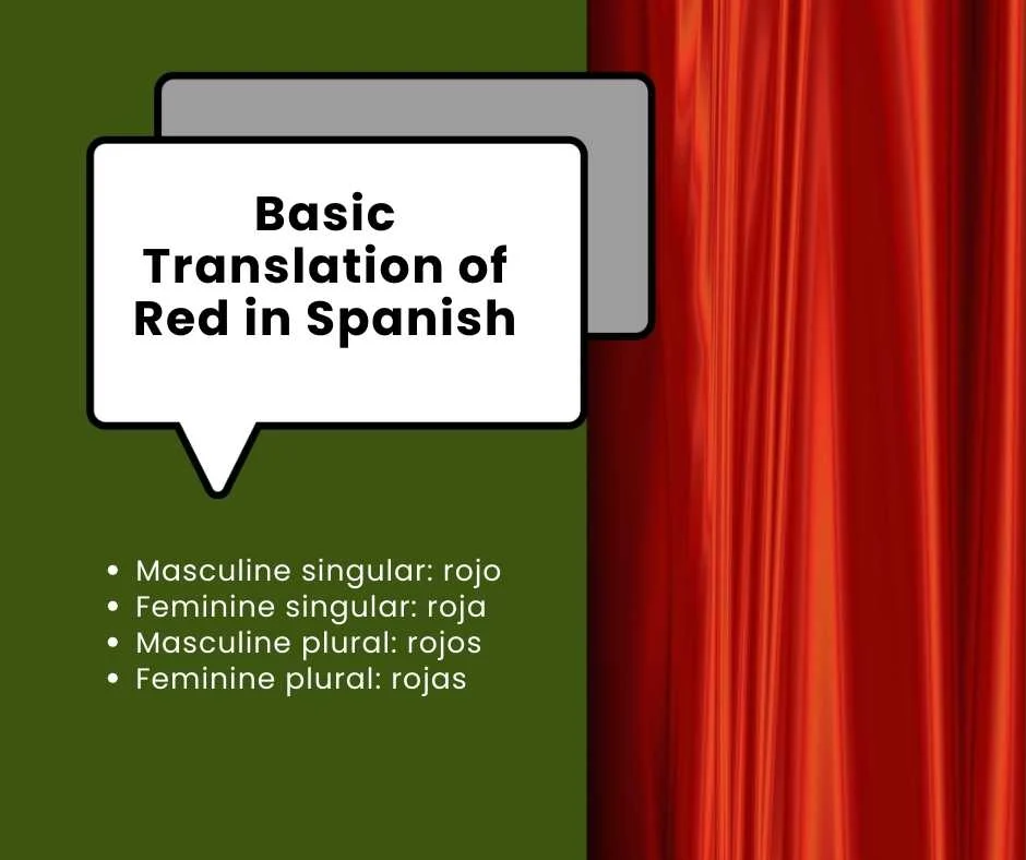 Basic Translation of Red in Spanish