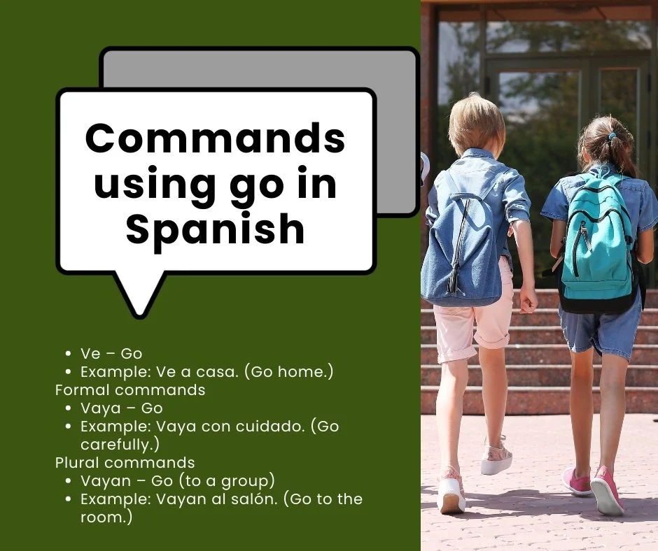 Commands using go in Spanish