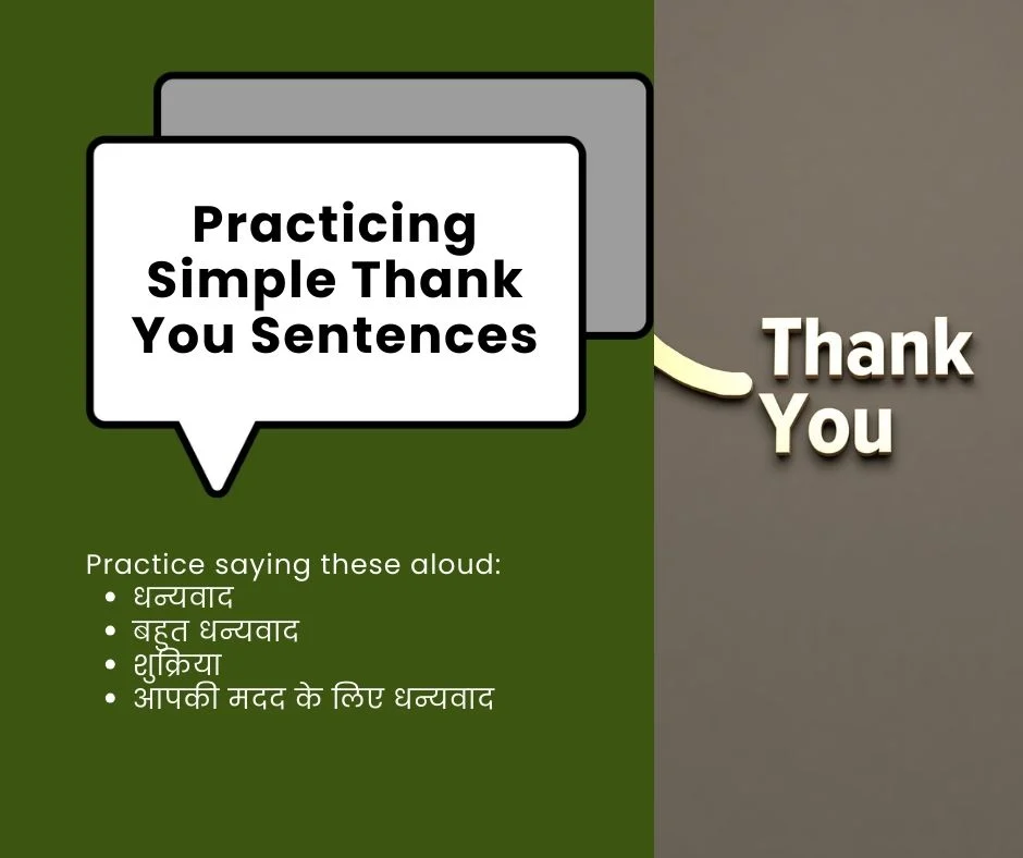 Practicing simple thank you sentences