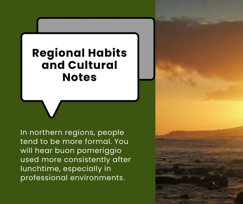 Regional habits and cultural notes