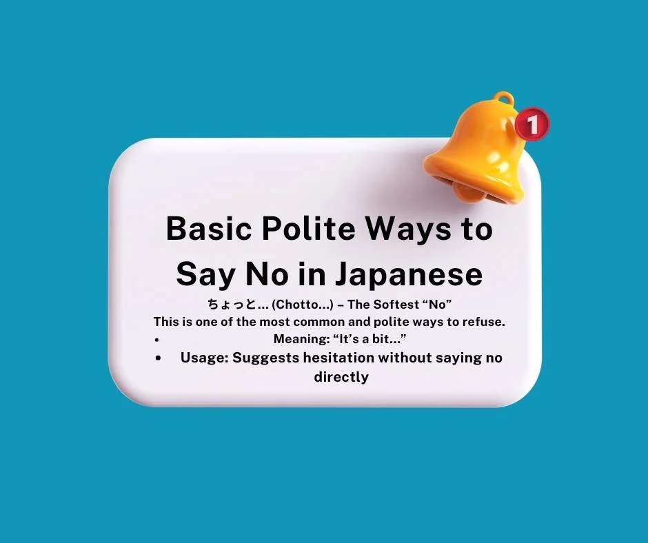 Basic Polite Ways to Say No in Japanese