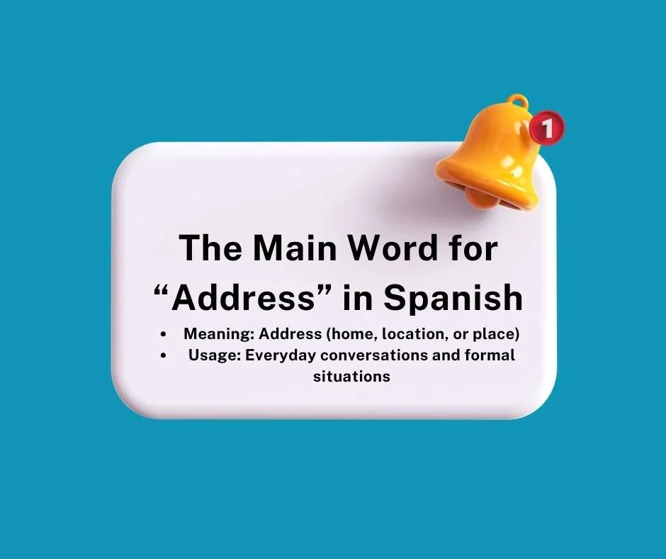 The Main Word for “Address” in Spanish
