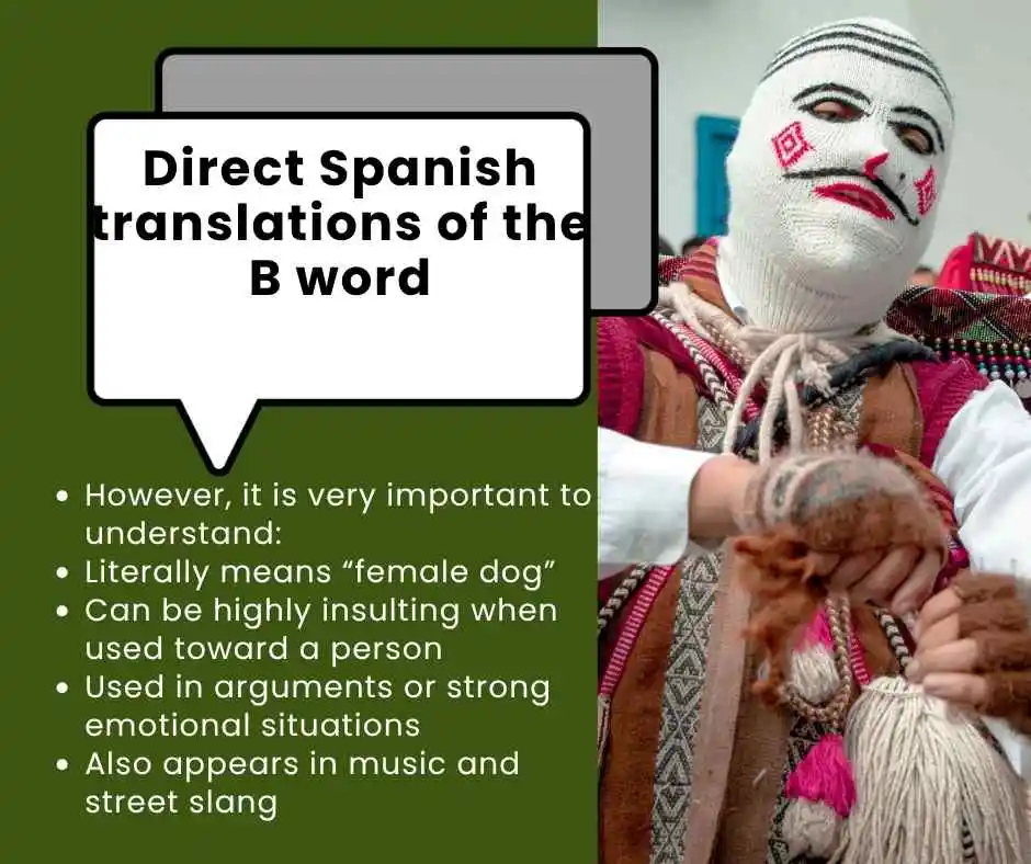 how to say the b word in spanish