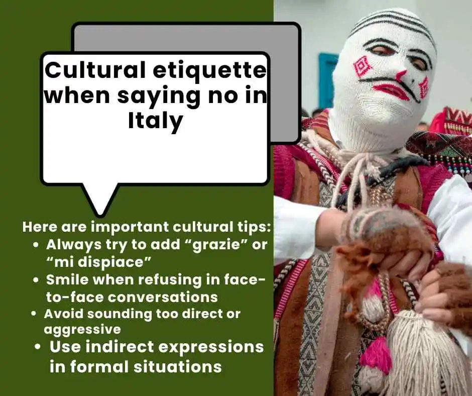 Basic ways to say no in Italian